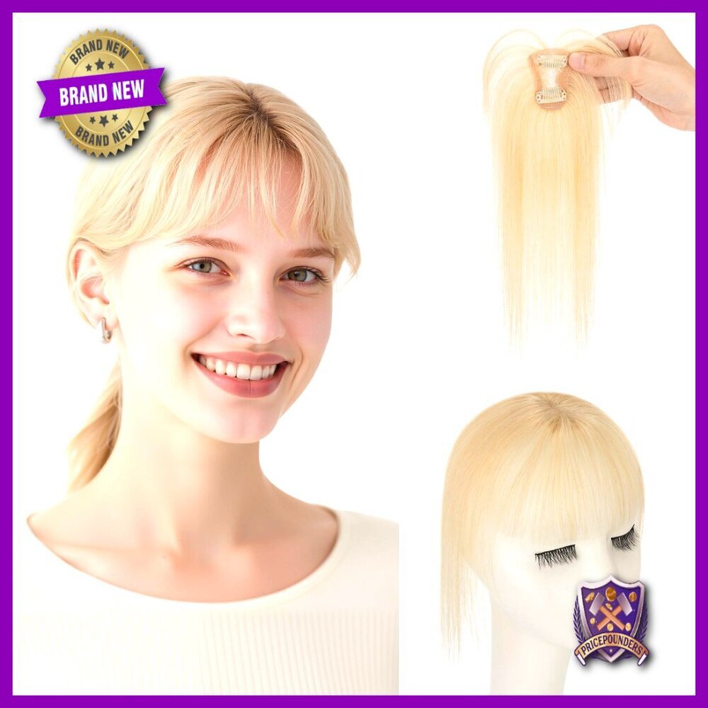 Real Human Hair Clip-In Bangs Wispy Topper 360 Coverage For Thinning Hair